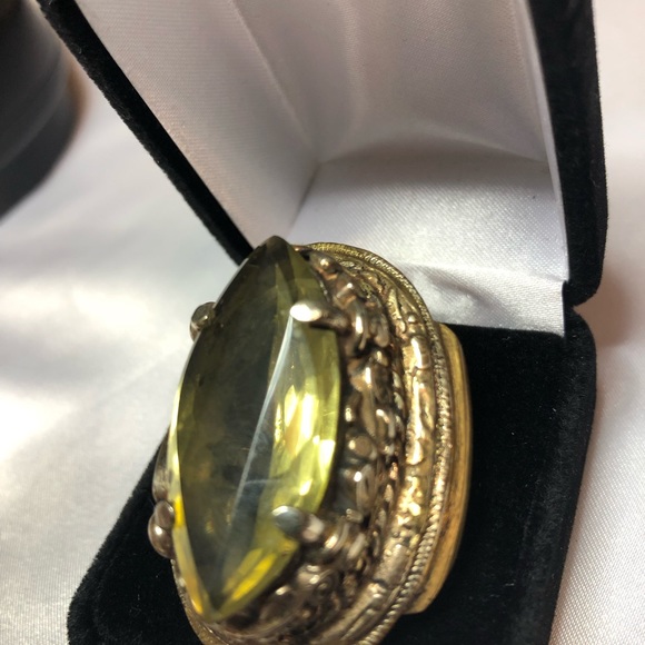 Citrine leaf adjustable ring. - Picture 6 of 8